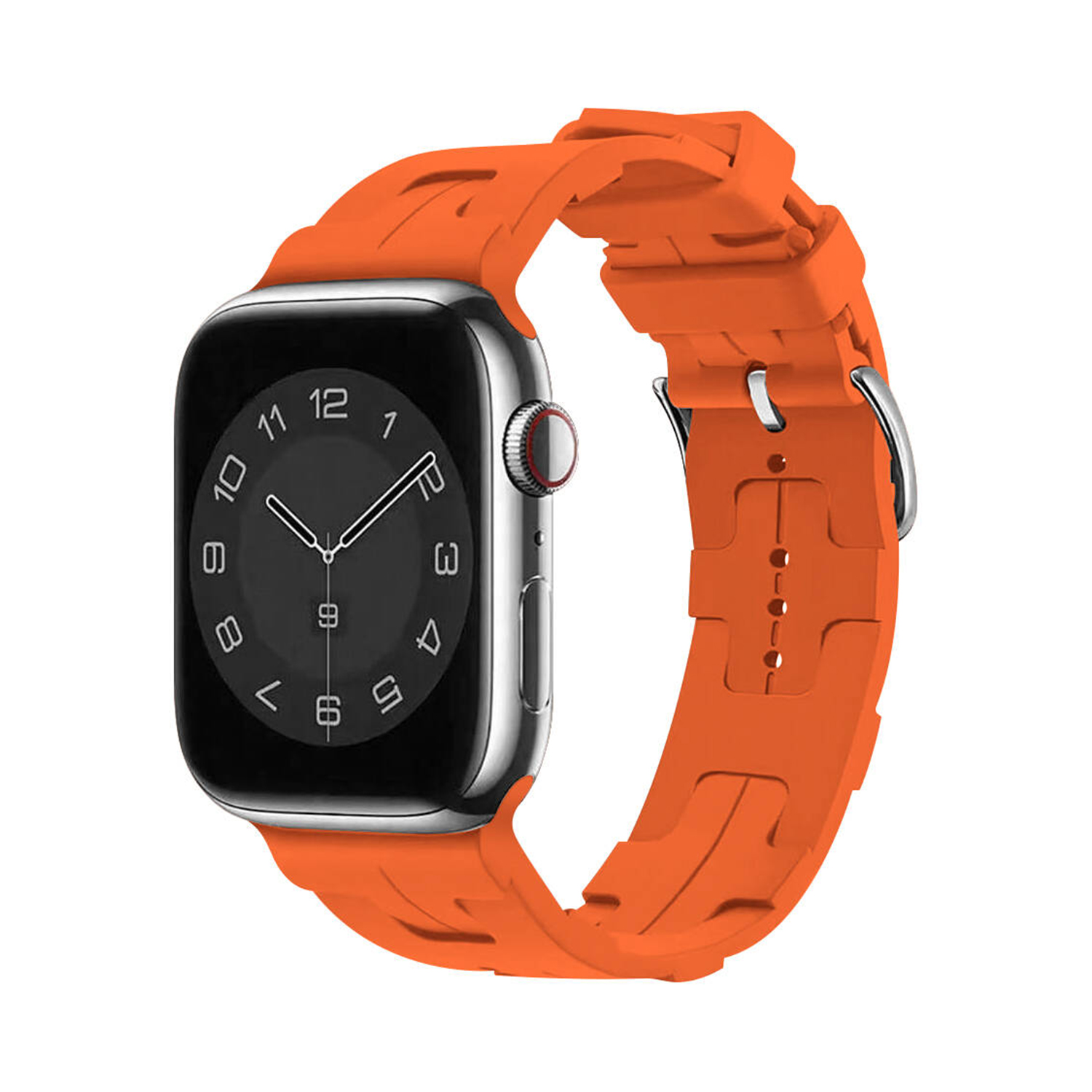 Forzacase%20Apple%20Watch%209%2045%20mm%20ile%20uyumlu%20Hermes%20Silikon%20Kordon%20Kayış%20-%20FC379