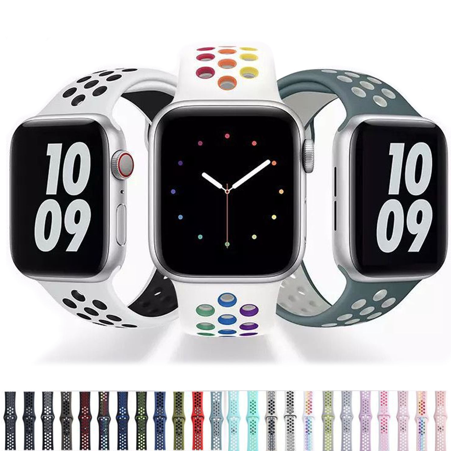 Forzacase%20Apple%20Watch%2042-44-45-49%20mm%20Akıllı%20Saat%20için%20Delikli%20Sportif%20Silikon%20Kordon%20Kayış%20-%20FC009