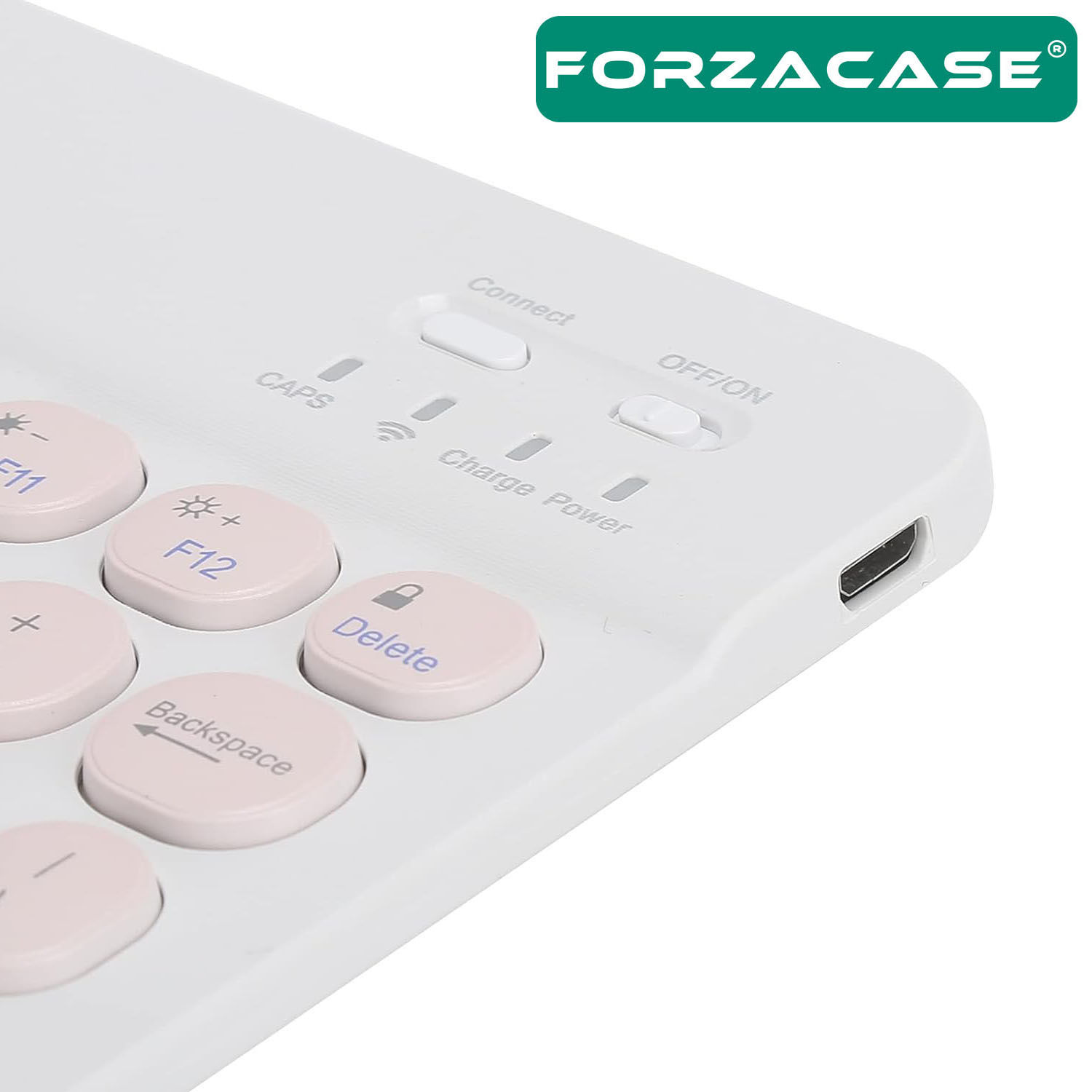 Forzacase%20Tablet%20ve%20Telefonlar%20için%20Şarjlı%20Yuvarlak%20Tuşlu%20Bluetooth%20Kablosuz%20Klavye%20-%20FC756