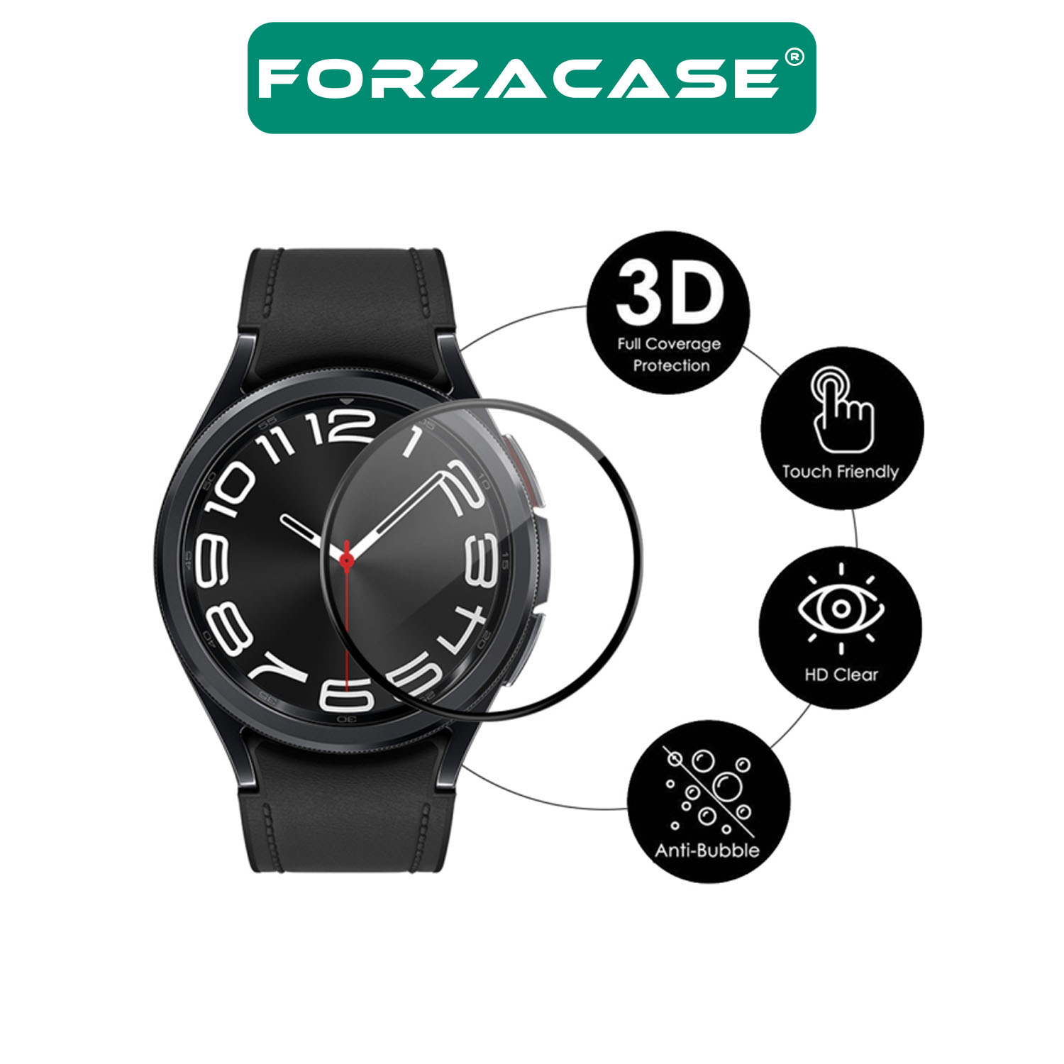 Forzacase%20Samsung%20Galaxy%20Watch%206%20Classic%2043mm%20için%20Tam%20Kaplayan%203D%20Pet%20Ekran%20Koruyucu%20Film%20-%20FC016