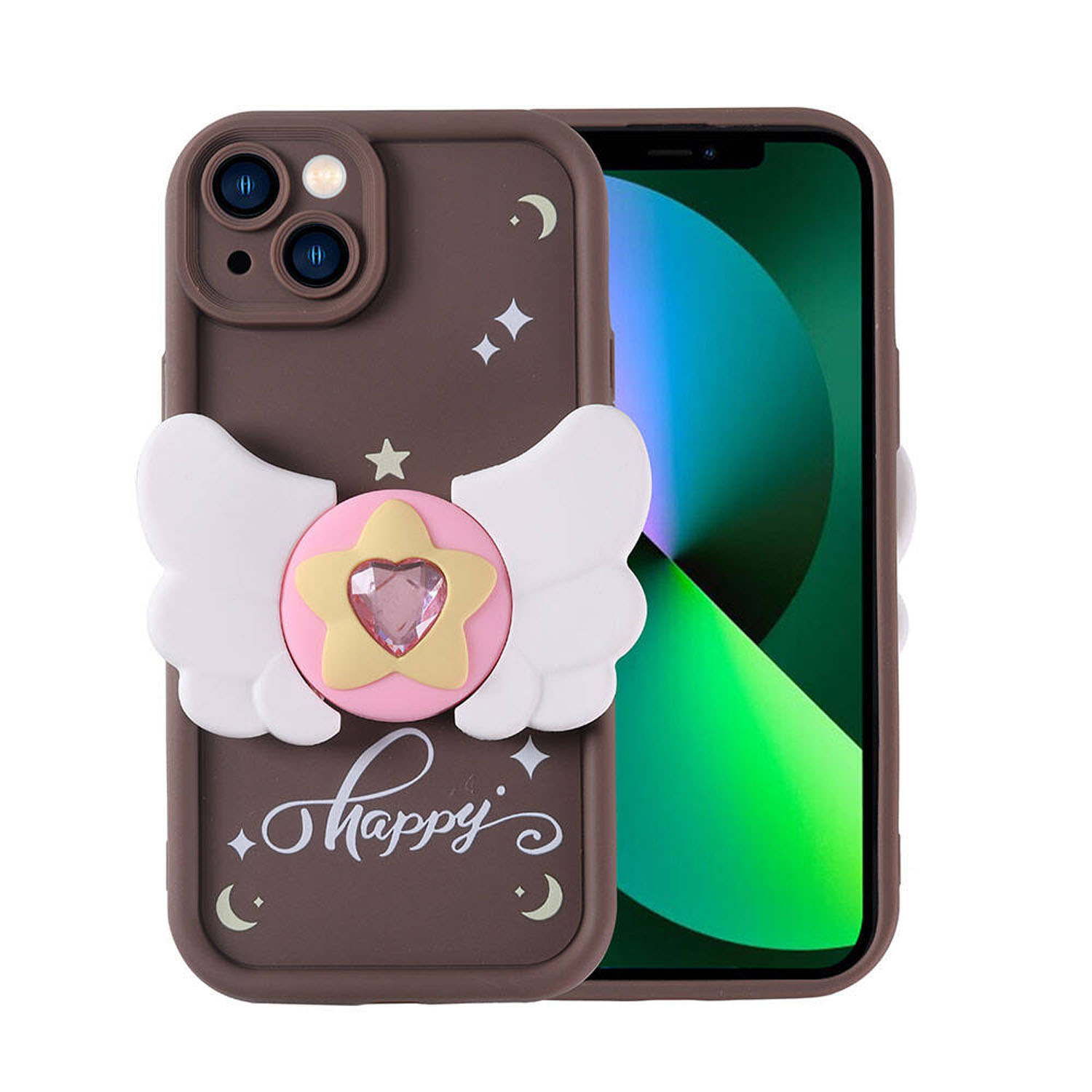 Forzacase%20iPhone%2013%20ile%20uyumlu%20Butterfly%20Serisi%203D%20Kelebek%20Figür%20Tasarımlı%20Silikon%20Kılıf