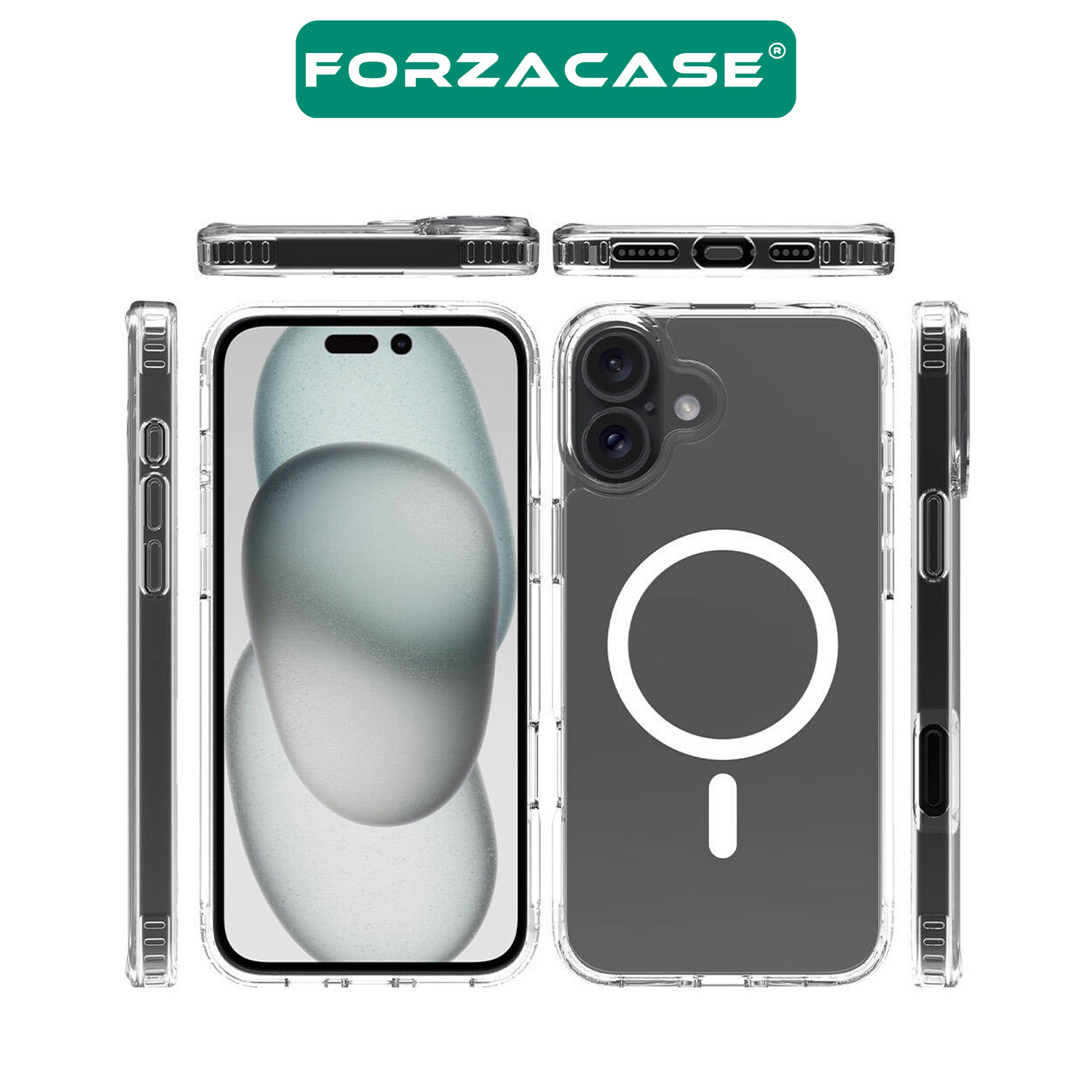 Forzacase%20iPhone%2016%20ile%20uyumlu%20ClearMag%20Serisi%20Magsafe%20Şarj%20Özellikli%20Şeffaf%20Sert%20PC%20Kılıf