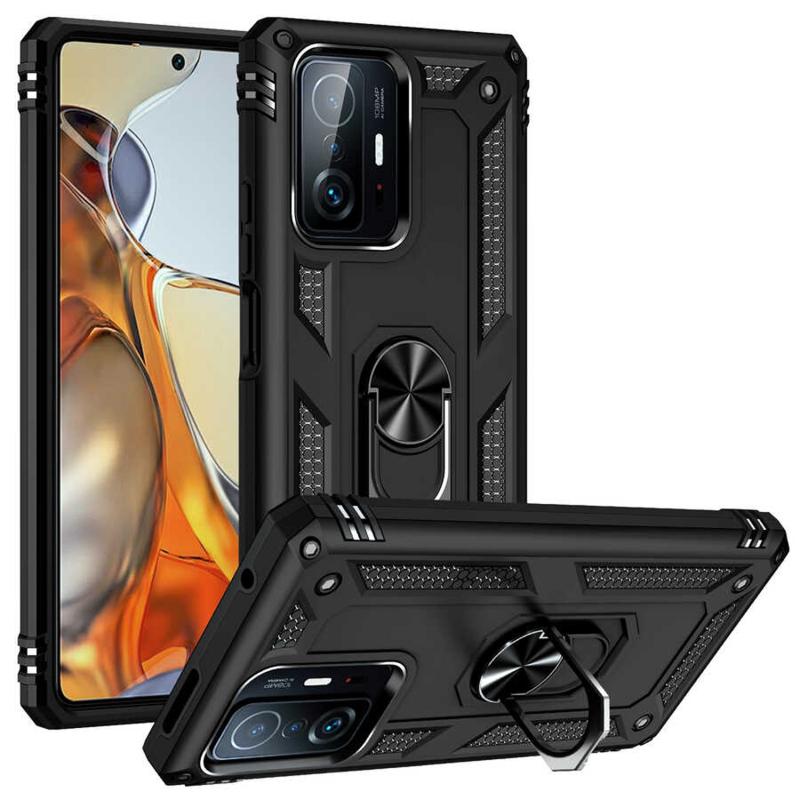 Forzacase%20Xiaomi%20Mi%2011T%20/%2011T%20Pro%20ile%20uyumlu%20Ares%20Serisi%20Yüzük%20Standlı%20Armor%20Sert%20Plastik%20Kılıf