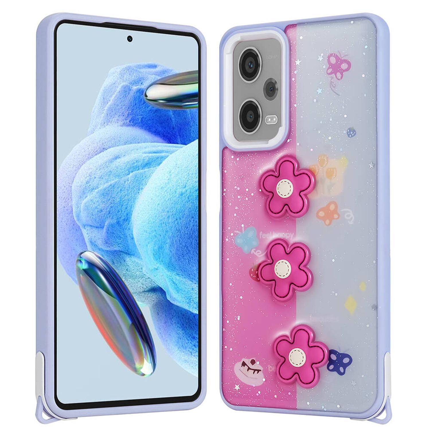 Forzacase%20Xiaomi%20Redmi%20Note%2012%20Pro%205G%20ile%20uyumlu%20Cute%20Serisi%20Parlayan%20Simli%20Kabartma%20Figürlü%20Kılıf