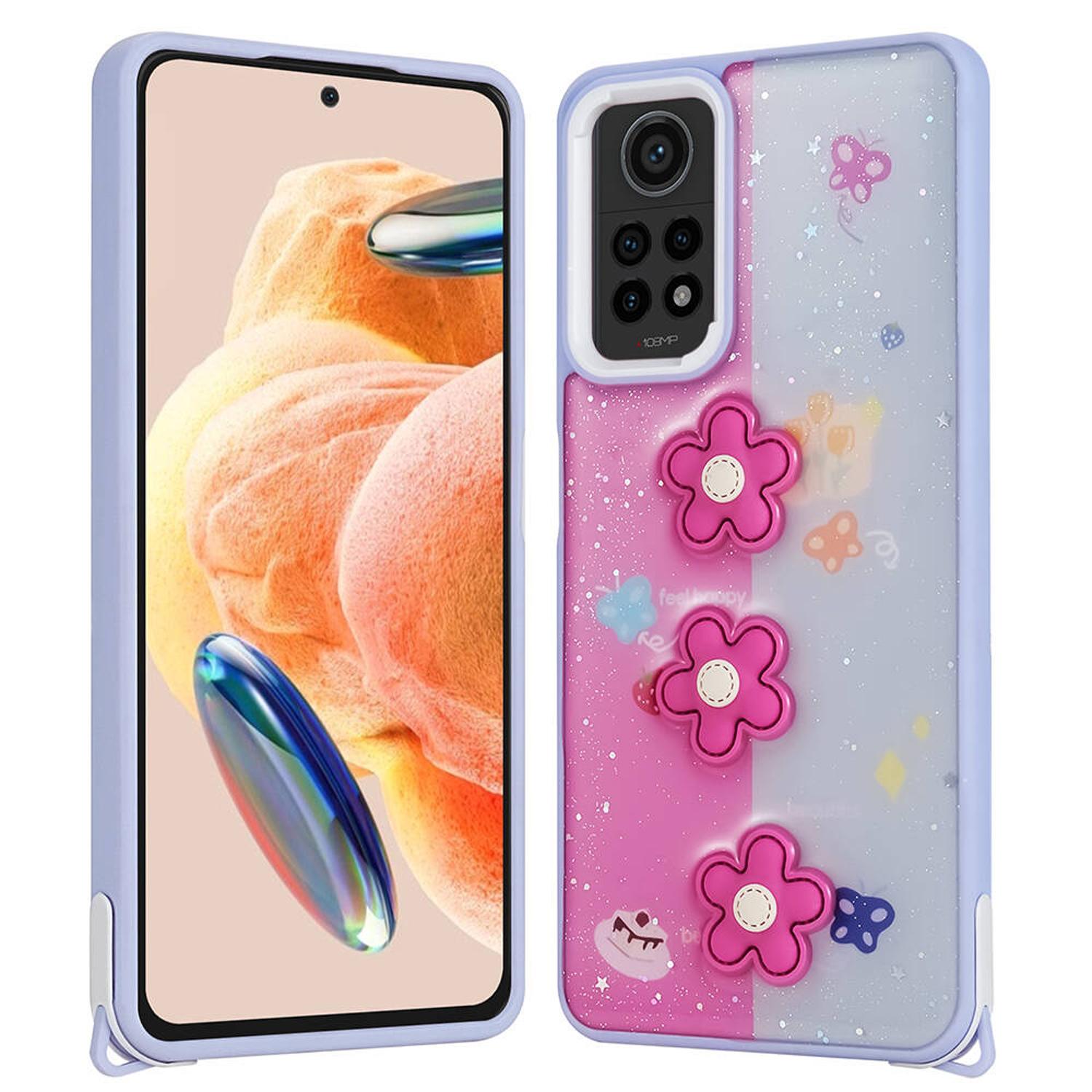 Forzacase%20Xiaomi%20Redmi%20Note%2012%20Pro%204G%20ile%20uyumlu%20Cute%20Serisi%20Parlayan%20Simli%20Kabartma%20Figürlü%20Kılıf