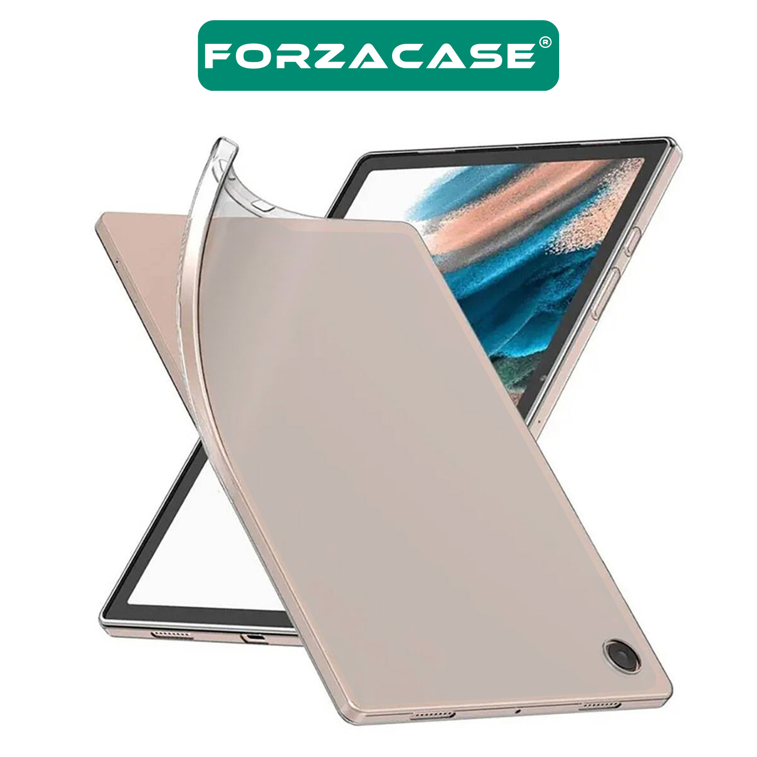 Forzacase%20Samsung%20Galaxy%20Tab%20A9%208.7%20inch%20ile%20uyumlu%20Silikon%20Kılıf%20Buzlu%20Şeffaf%20-%20FC013