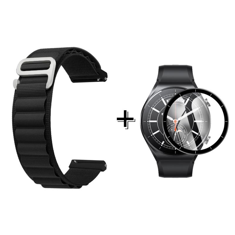 Forzacase%20Xiaomi%20Watch%20S1%20için%20Kancalı%20Kumaş%20Kordon%20Kayış%20+%20Ekran%20Koruma%20Filmi%20-%20FC156