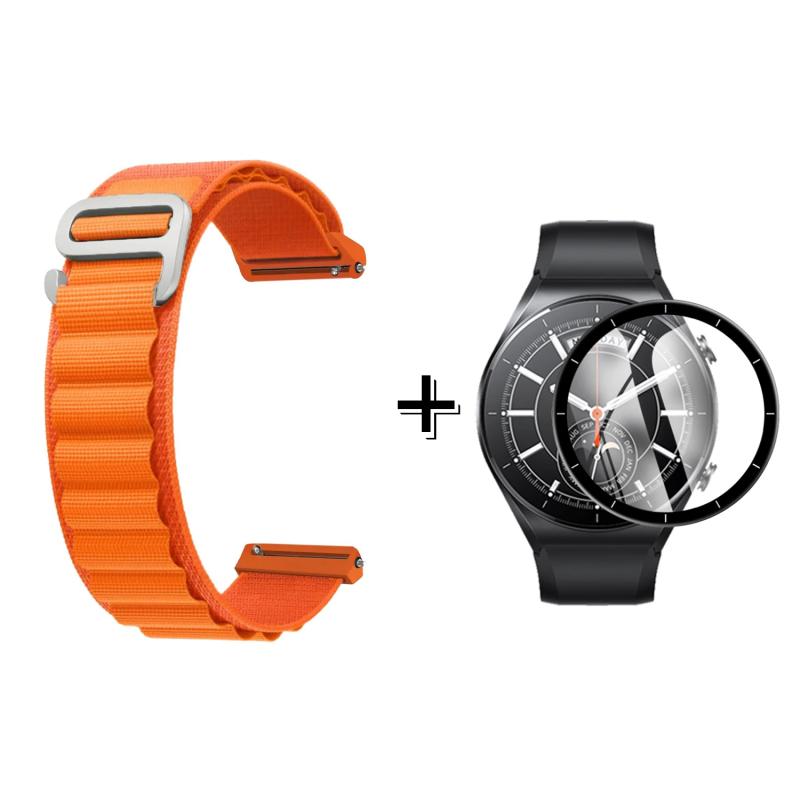 Forzacase%20Xiaomi%20Watch%20S1%20için%20Kancalı%20Kumaş%20Kordon%20Kayış%20+%20Ekran%20Koruma%20Filmi%20-%20FC156