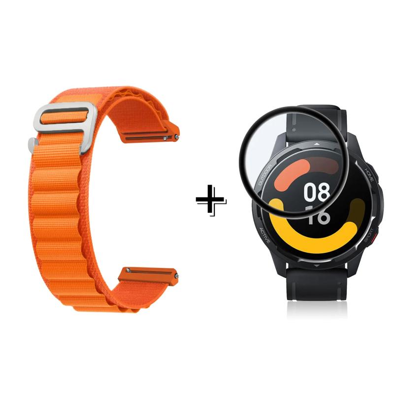 Forzacase%20Xiaomi%20Watch%20S1%20Active%20için%20Kancalı%20Kumaş%20Kordon%20Kayış%20+%20Ekran%20Koruma%20Filmi%20-%20FC156