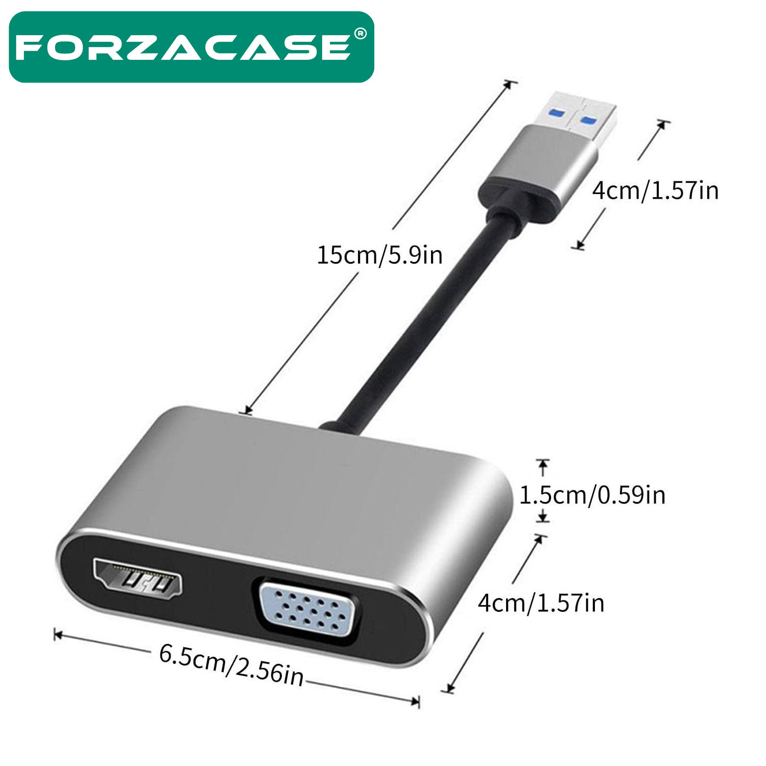 Forzacase%202in1%20USB%20TO%20HDMI%20VGA%20Adaptör%201080P%20Görüntü%20Aktarıcı%20Kablo%20Adaptör%20-%20FC452