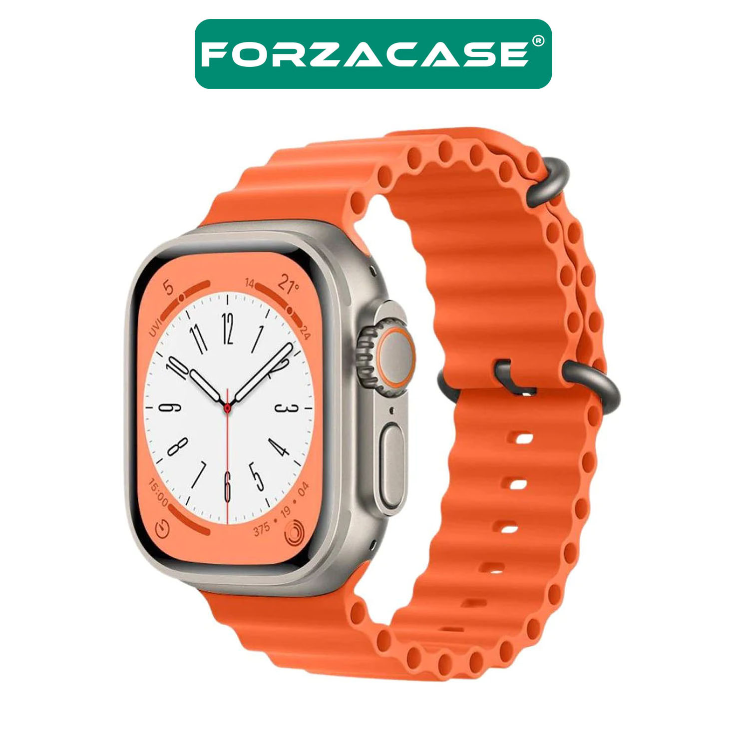 Forzacase%20Apple%20Watch%2044mm%20uyumlu%20Ocean%20Silikon%20Kordon%20Kayış%20+%20Ekran%20Kasa%20Koruyuculu%20Kılıf%20-%20FC007