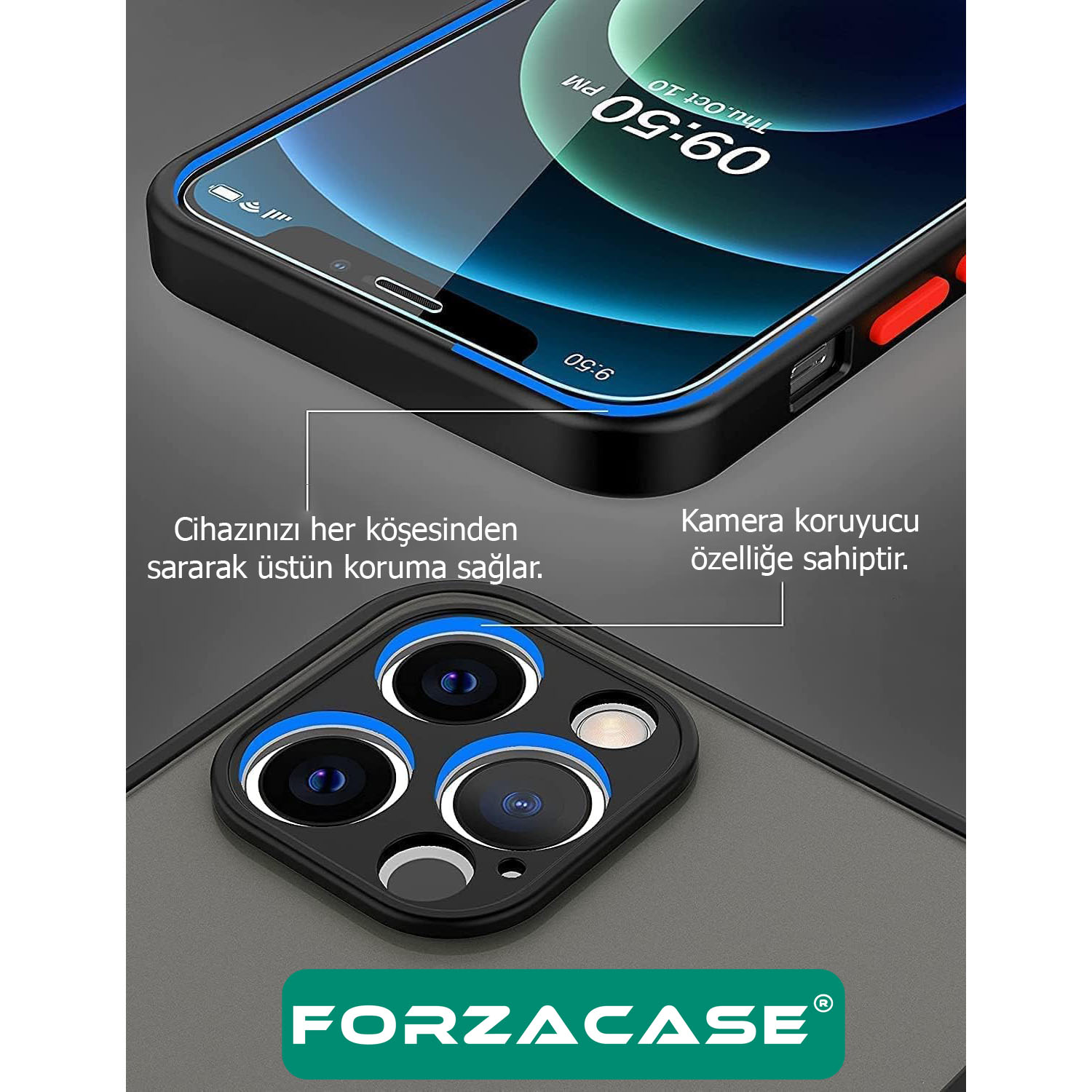 Forzacase%20Realme%20C65%204G%20ile%20uyumlu%20Shell%20Serisi%20Darbeye%20Dayanıklı%20Yarı%20Esnek%20Plastik%20Kılıf