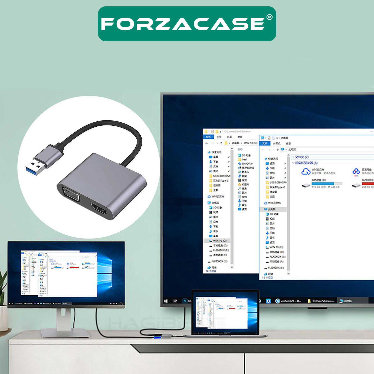 Forzacase%202in1%20USB%20TO%20HDMI%20VGA%20Adaptör%201080P%20Görüntü%20Aktarıcı%20Kablo%20Adaptör%20-%20FC452