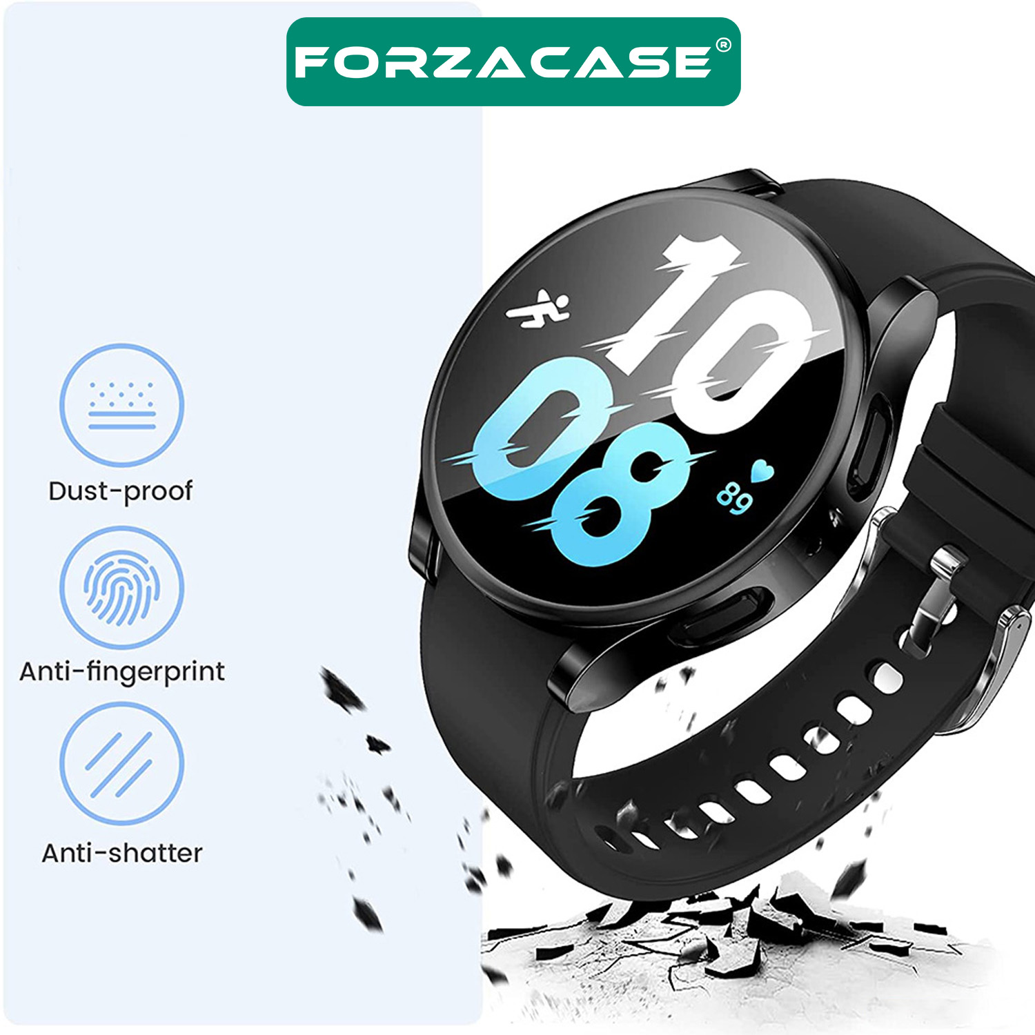 Forzacase%20Samsung%20Galaxy%20Watch6%2040mm%20Önü%20Kapalı%20Ekran%20Korumalı%20Silikon%20Kılıf%20-%20FC010