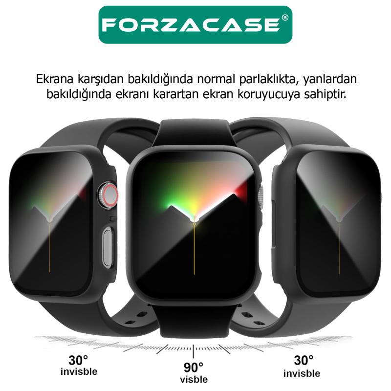 Forzacase%20Apple%20Watch%2045%20mm%20ile%20uyumlu%20Privacy%20Hayalet%20Ekran%20Korumalı%20Sert%20Rubber%20Kılıf%20-%20FC675