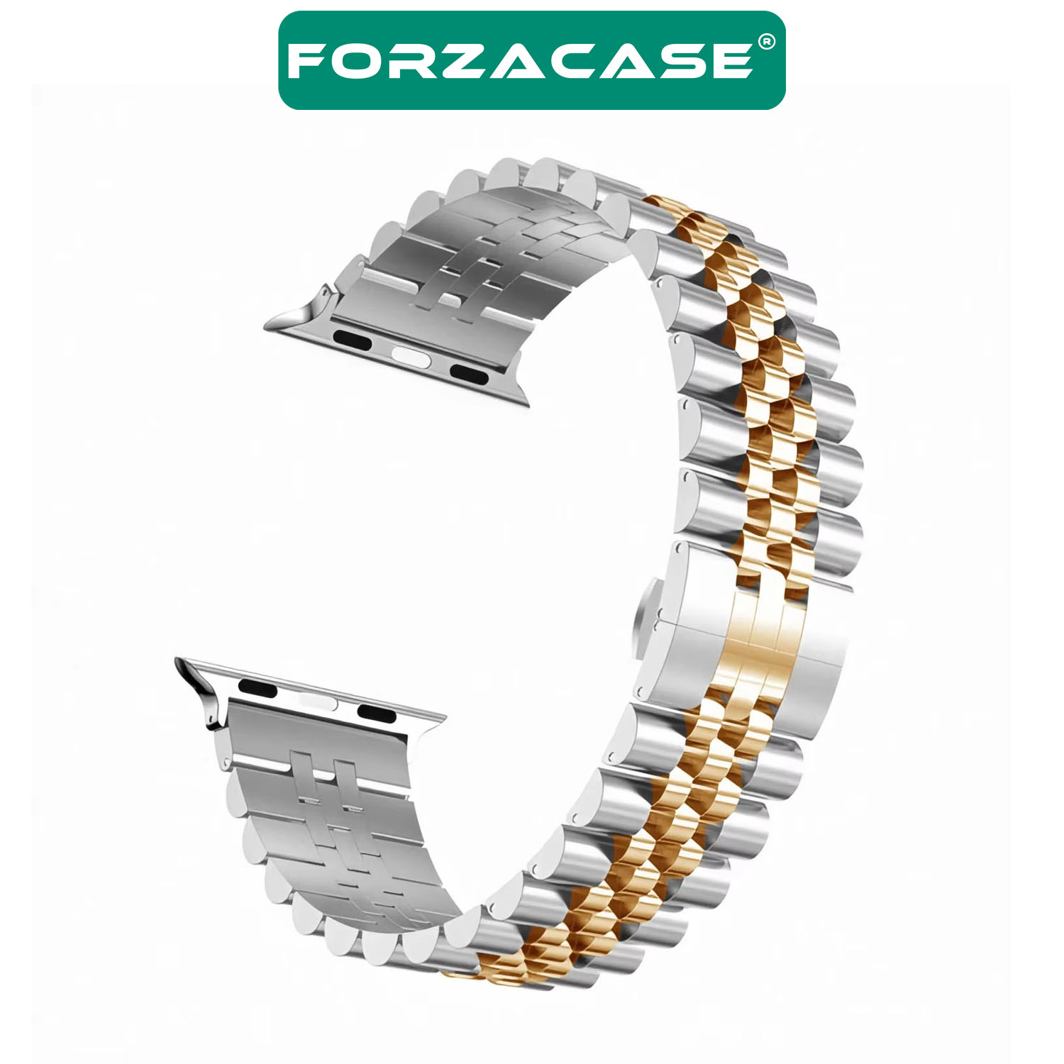 Forzacase%20Apple%20Watch%2010%2046mm%20ile%20uyumlu%20Rolex%20Tasarım%20Metal%20Kordon%20Kayış%20-%20FC878