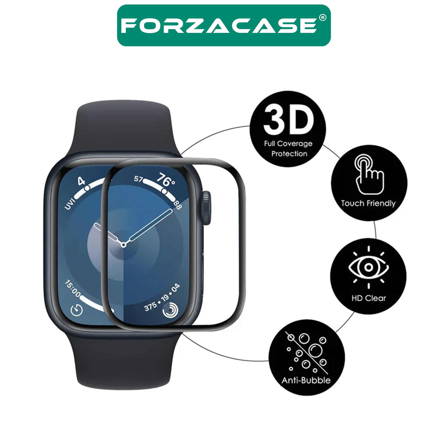 Forzacase%20Apple%20Watch%20Serisi%2010%2046mm%20için%20Çerçeveli%20Tam%20Kaplayan%203D%20Pet%20Ekran%20Koruyucu%20Film%20-%20FC016