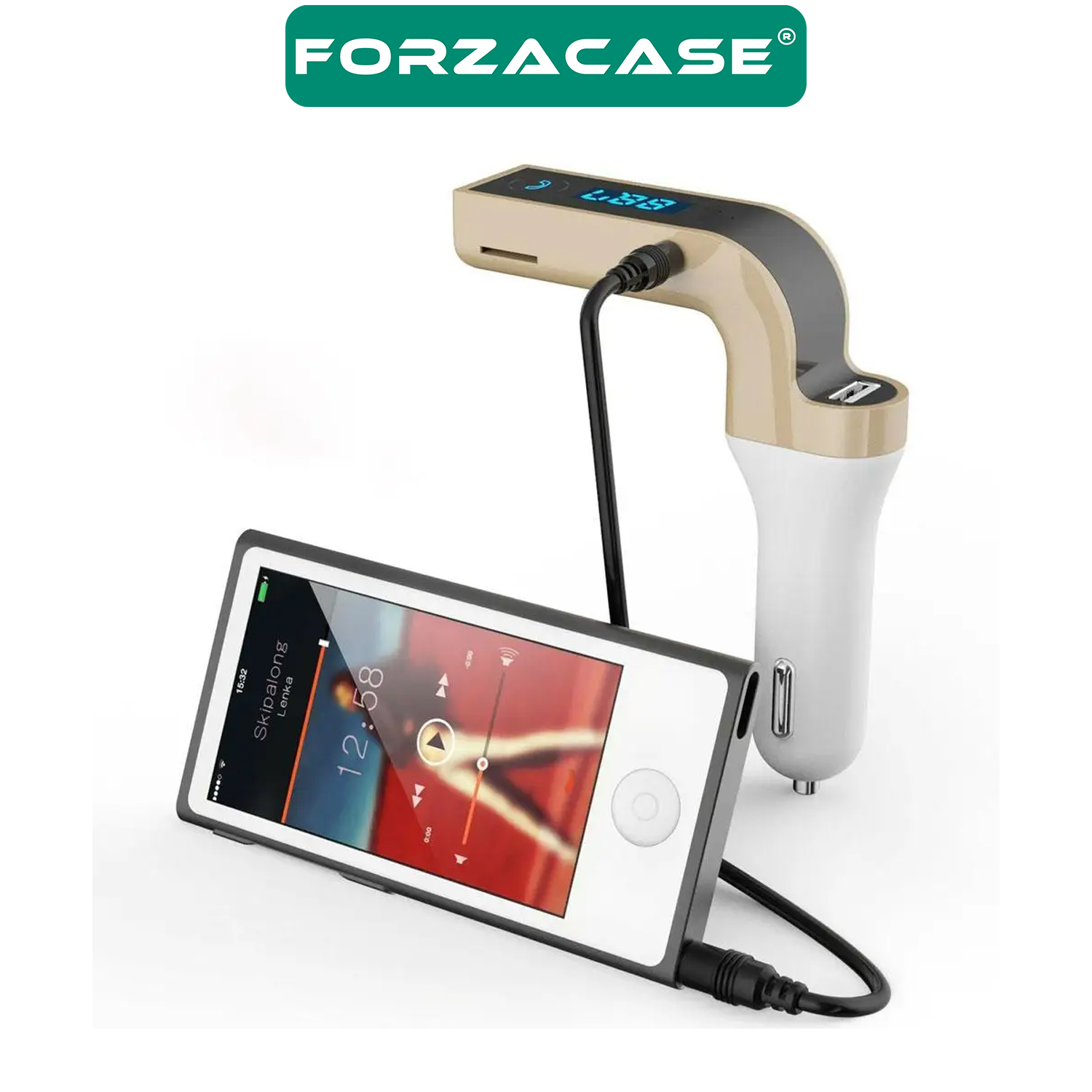 Forzacase%20Dijital%20Ekranlı%20Bluetooth%20Araç%20Kiti%20Oto%20Araç%20Fm%20Transmitter%20-%20FC172