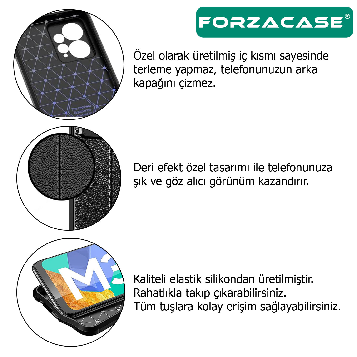 Forzacase%20Xiaomi%20Redmi%20K40%20Gaming%20/%20Poco%20F3%20GT%20ile%20uyumlu%20Deri%20Effect%20Serisi%20Silikon%20Kılıf