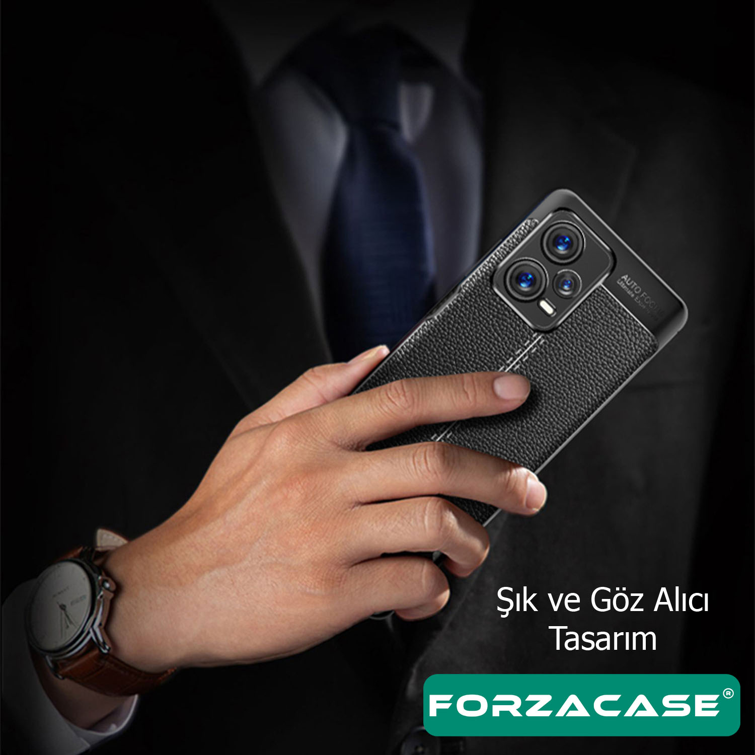 Forzacase%20iPhone%2013%20Pro%20ile%20uyumlu%20Deri%20Effect%20Serisi%20Silikon%20Kılıf