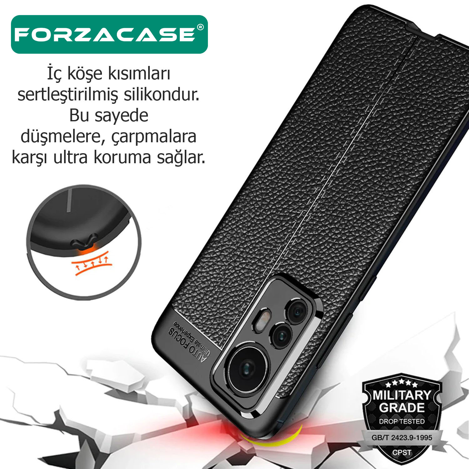 Forzacase%20Samsung%20Galaxy%20M22%20ile%20uyumlu%20Deri%20Effect%20Serisi%20Silikon%20Kılıf