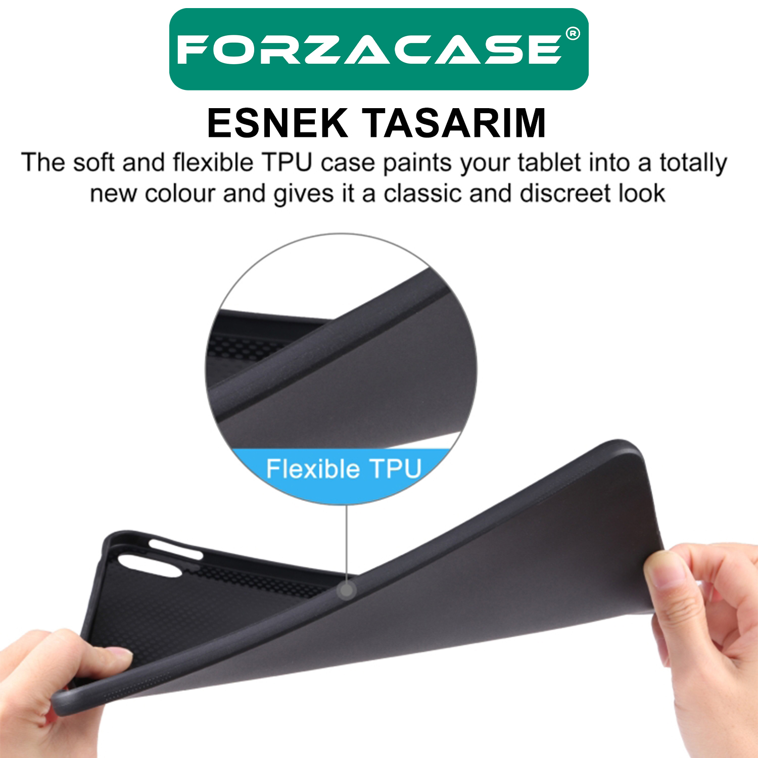 Forzacase%20iPad%2010.9%20inç%20Tabletler%20ile%20Uyumlu%20Silikon%20Kılıf%20Siyah%20-%20FC155