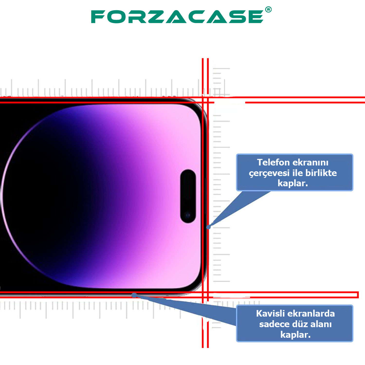 Forzacase%20Samsung%20Galaxy%20A24%20Çerçeveli%20Tam%20Kaplayan%20Temperli%20Ekran%20Koruyucu%20-%20FC003