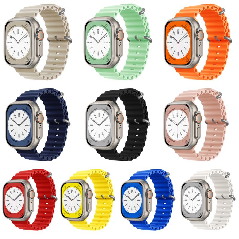 Forzacase%20Apple%20Watch%20Serisi%2042-44-45-49%20mm%20için%20Oluklu%20Silikon%20Kordon%20Kayış%20-%20FC007