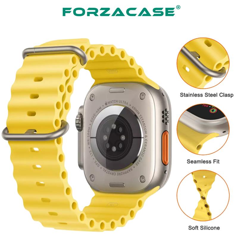 Forzacase%20Apple%20Watch%20Serisi%2042-44-45-49%20mm%20için%20Oluklu%20Silikon%20Kordon%20Kayış%20-%20FC007