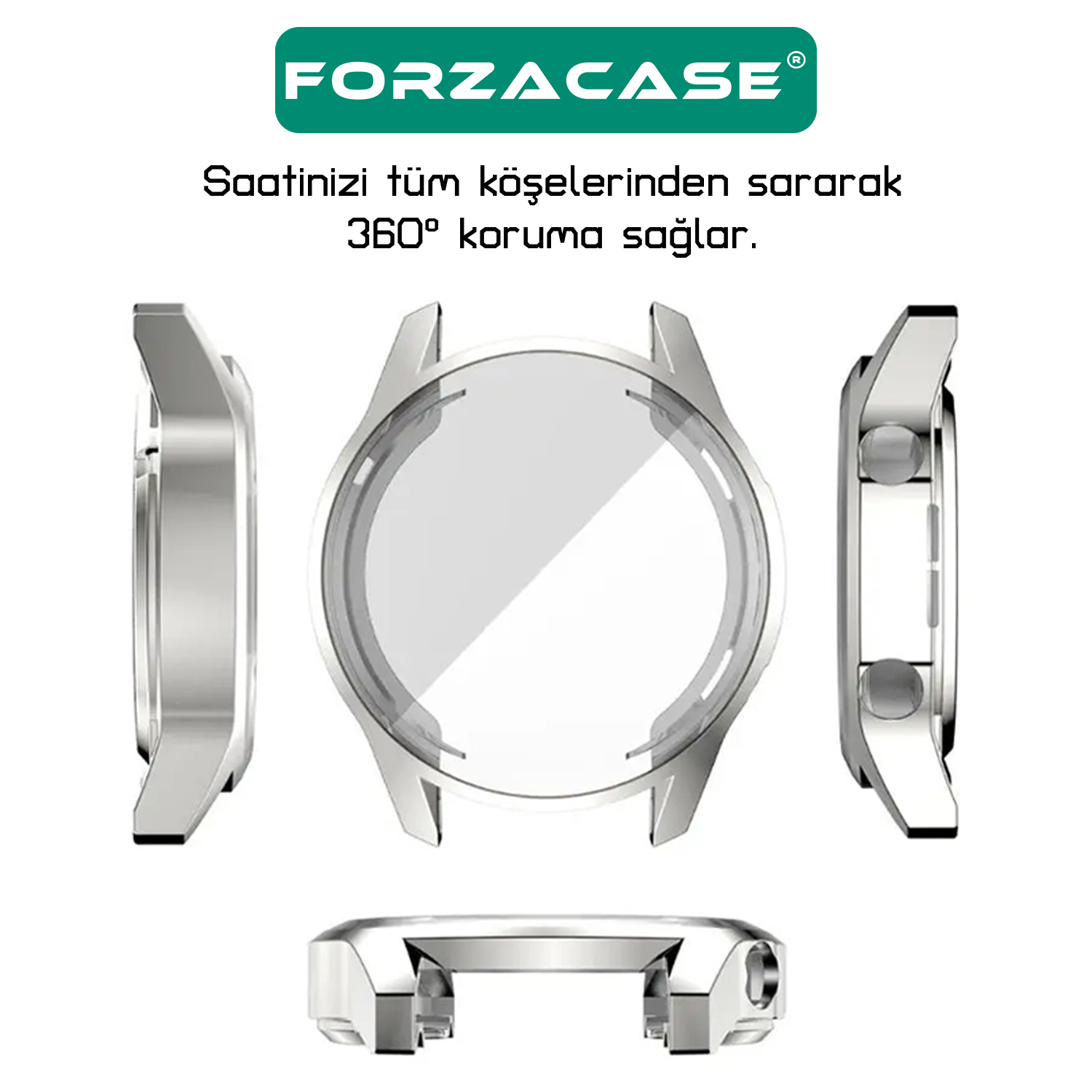 Forzacase%20Huawei%20Watch%20GT%202%2046mm%20ile%20uyumlu%20Önü%20Kapalı%20Ekran%20Korumalı%20Silikon%20Kılıf%20-%20FC010