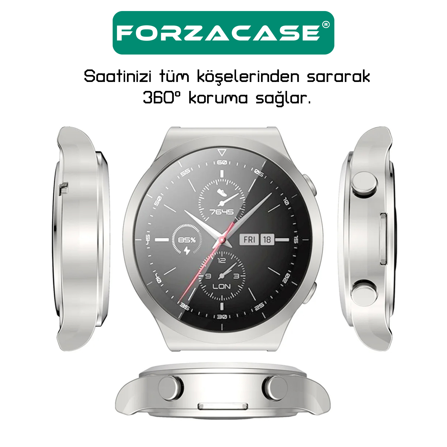 Forzacase%20Huawei%20Watch%20GT%202%20Pro%2046mm%20ile%20uyumlu%20Önü%20Kapalı%20Ekran%20Korumalı%20Silikon%20Kılıf%20-%20FC010