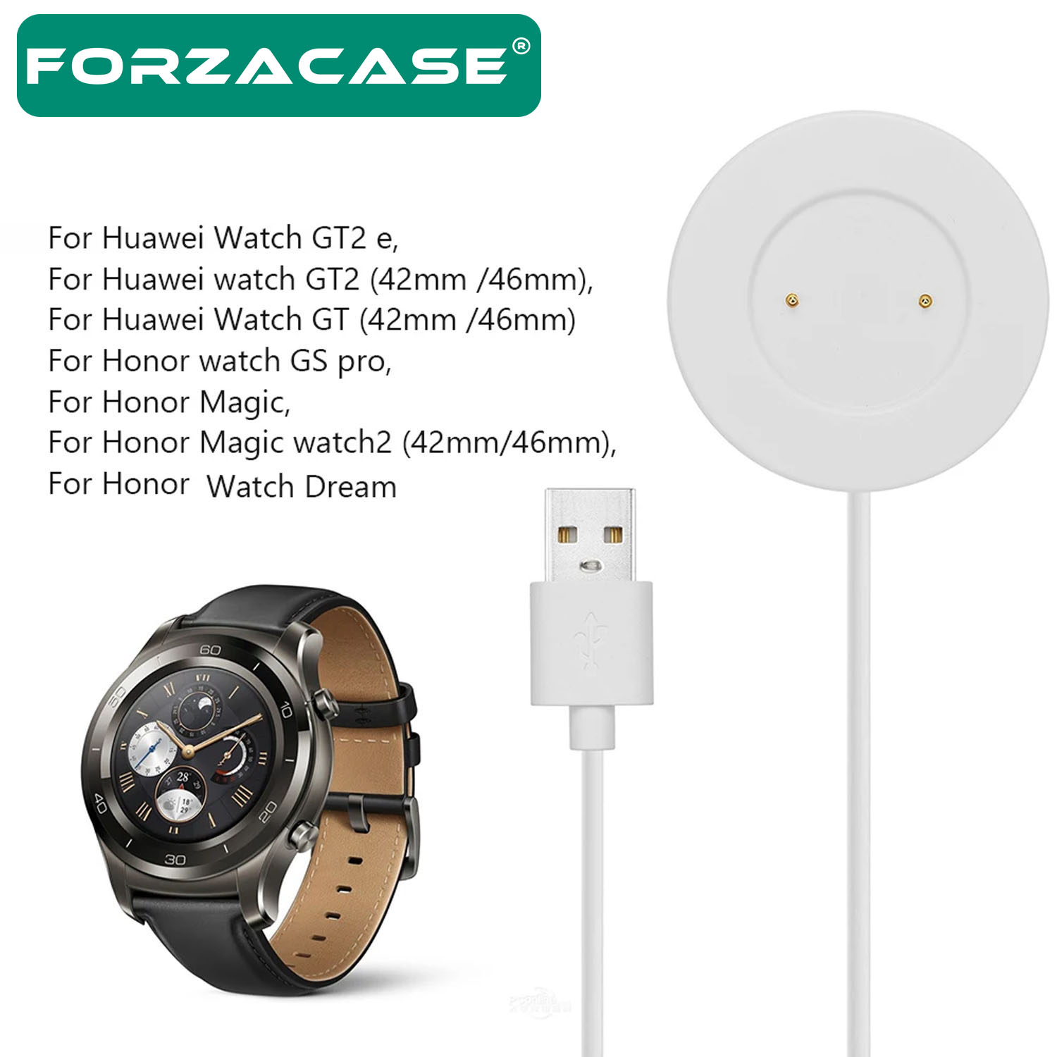 Forzacase%20Huawei%20Watch%20GT%20-%20Watch%20GT2%20-%20Honor%20Watch%20Magic%20ile%20uyumlu%20USB%20Manyetik%20Şarj%20Kablosu%20FC017