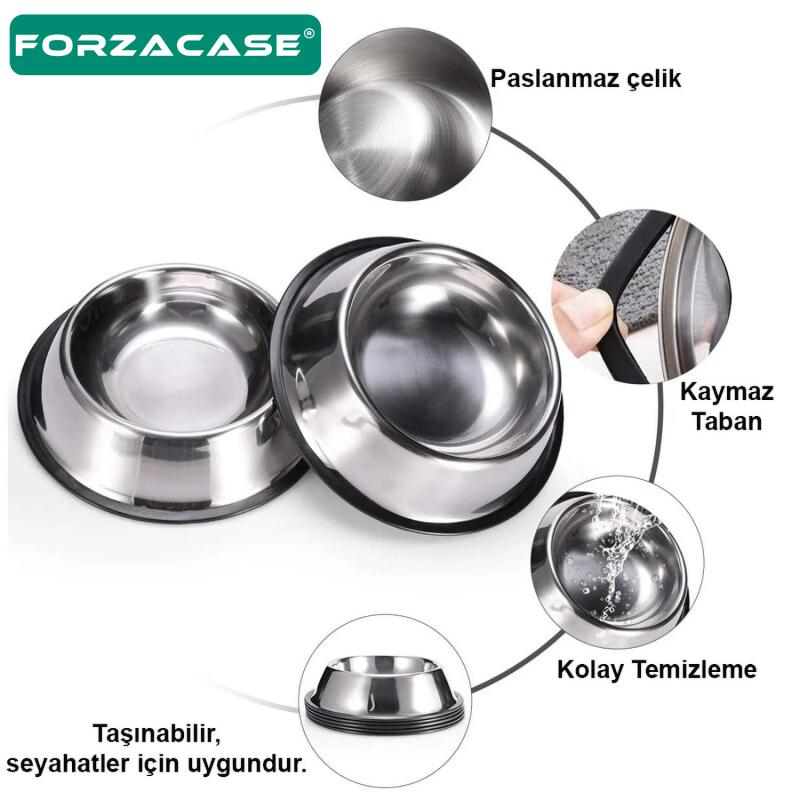 Forzacase%2022%20cm%20500%20ml%20Kedi%20Köpek%20Metal%20Mama%20ve%20Su%20Kabı%20-%20FC032