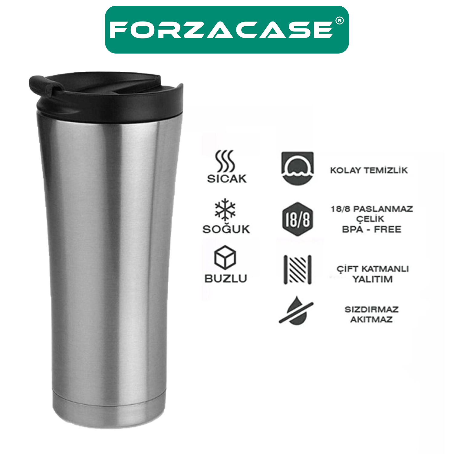 Forzacase%20Paslanmaz%20Çelik%20500%20ml%206%20Saat%20Sıcak%20Soğuk%20Tutan%20Çay%20Kahve%20Su%20Termosu%20-%20FC047