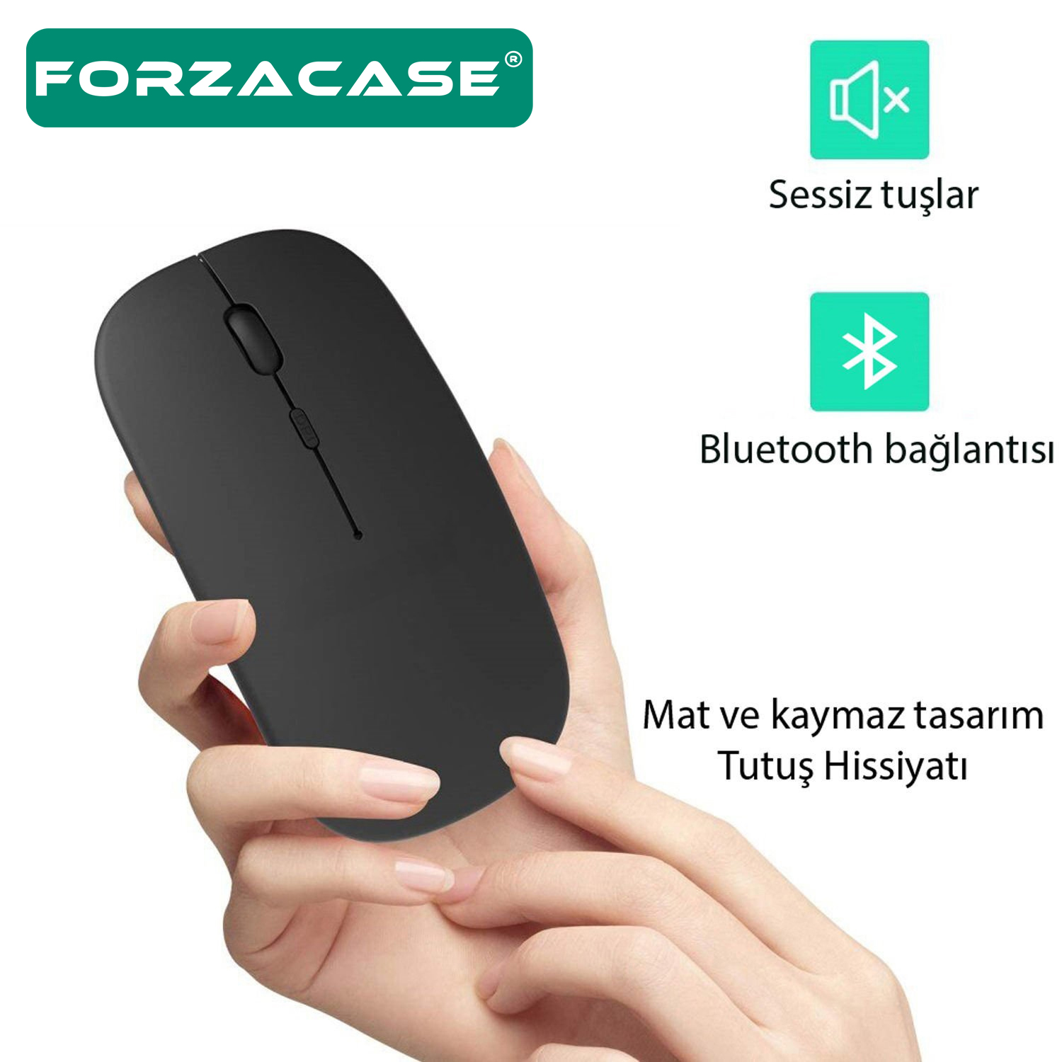 Forzacase%20Tablet%20ve%20Telefonlar%20için%20Bluetooth%20Kablosuz%20Mouse%201600%20DPI%20-%20FC063