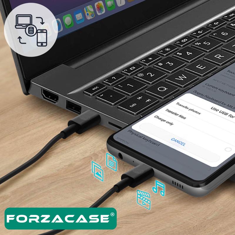 Forzacase%20Type-C%20to%20Type-C%203A%20PD%20Şarj%20ve%20Data%20Kablosu%201m%20-%20FC071