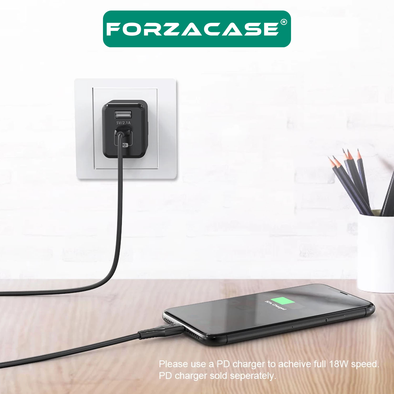 Forzacase%20Type-C%20to%20Lightning%20PD%20Şarj%20ve%20Data%20Kablosu%201m-%20FC072