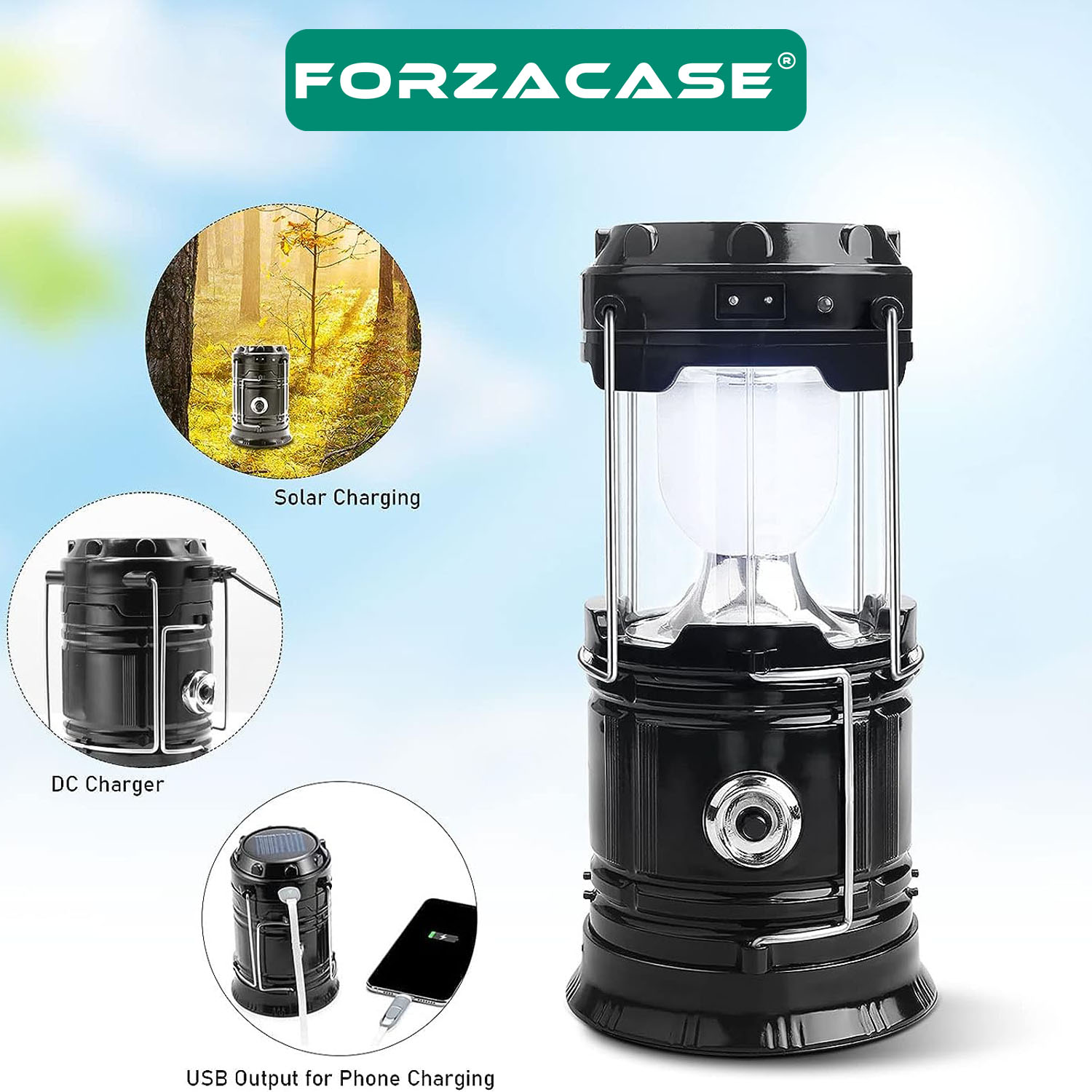 Forzacase%20Güneş%20Enerjili%20Solar%2020%20W%20Iki%20Fonksiyonlu%20Kamp%20Feneri%203200K%20Gün%20Işığı%20USB%20Şarjlı%20-%20FC090