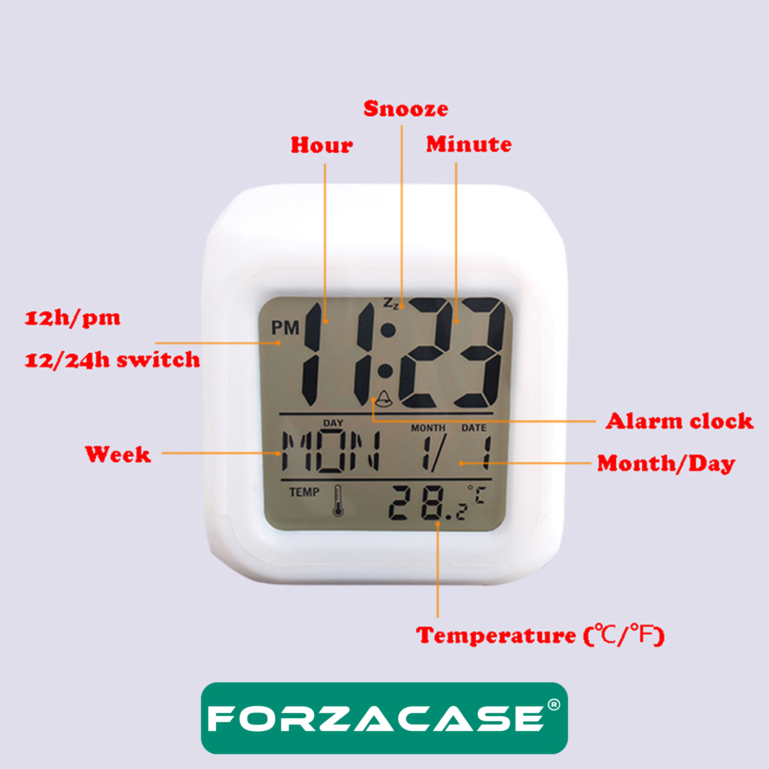 Forzacase%20Termometreli%20Alarmlı%20Renk%20Değiştiren%20Masa%20Saati%207%20Renkli%20Led%20-%20FC094