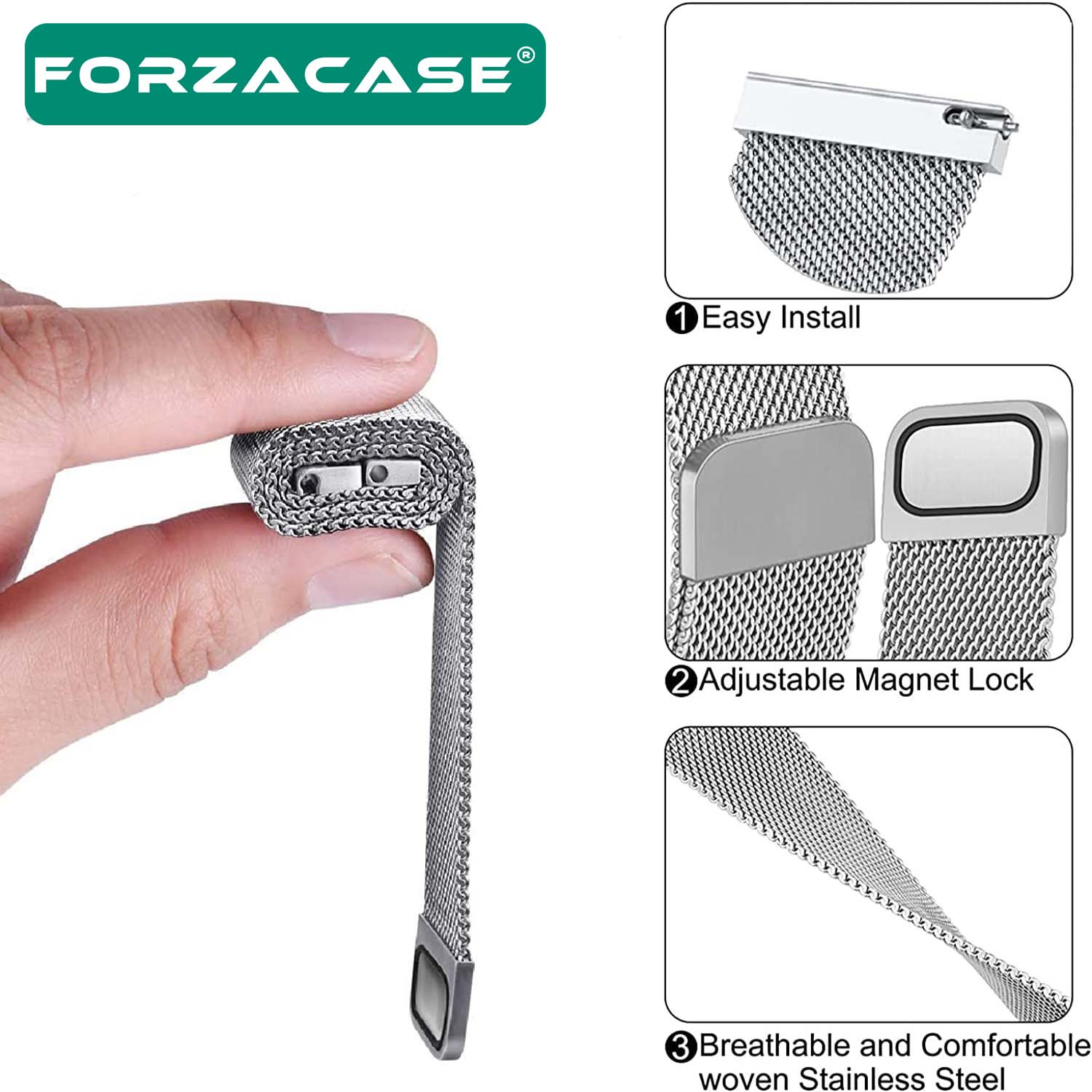 Forzacase%20Havit%20M9046%20ile%20uyumlu%20Metal%20Mıknatıslı%20Kordon%20Kayış%20-%20FC096