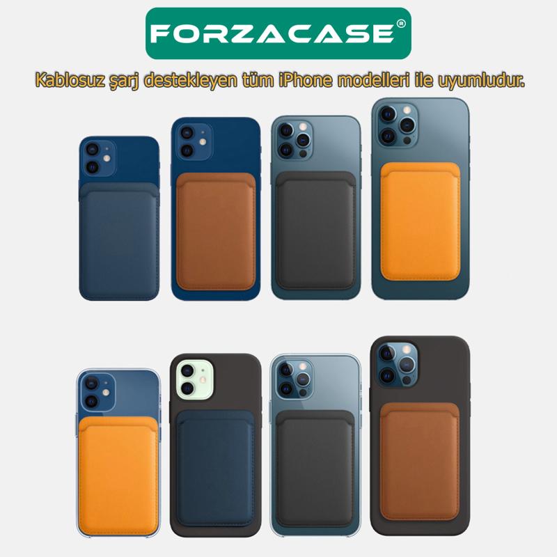 Forzacase%20iPhone%20Tüm%20Modeller%20ile%20uyumlu%20Magsafe%20Özellikli%20Manyetik%20Deri%20Cüzdan%20Kartlık%20-%20FC098