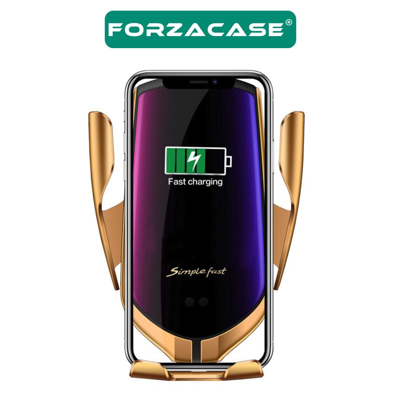 Forzacase%20Araç%20İçi%20Sensörlü%20Wireless%20Kablosuz%20Şarj%20Özellikli%20Telefon%20Tutucu%20Gold%20-%20R1%20FC102