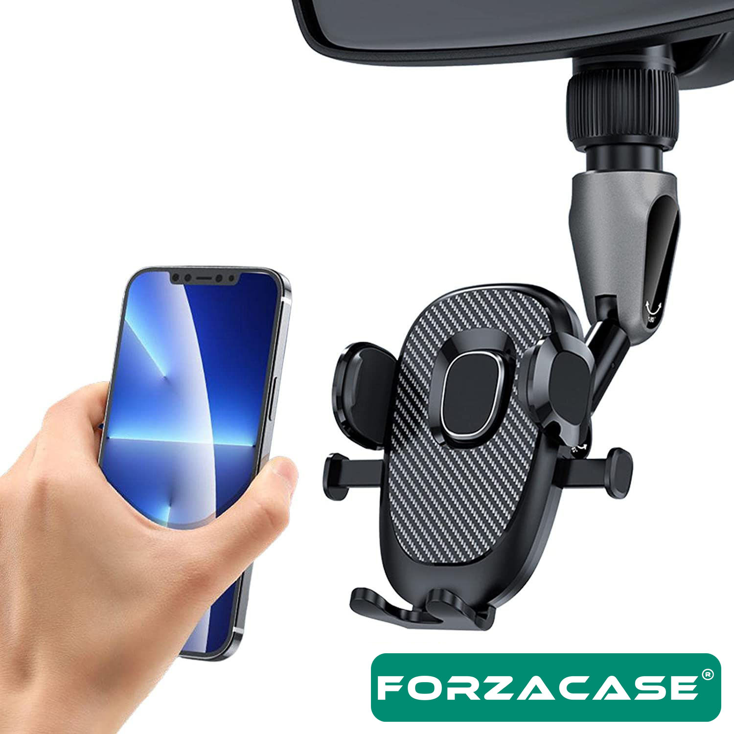 Forzacase%20Araç%20İçi%20Dikiz%20Aynası%20Koltuk%20Arkası%20Mutfak%20Telefon%20Tutucu%20-%20FC103