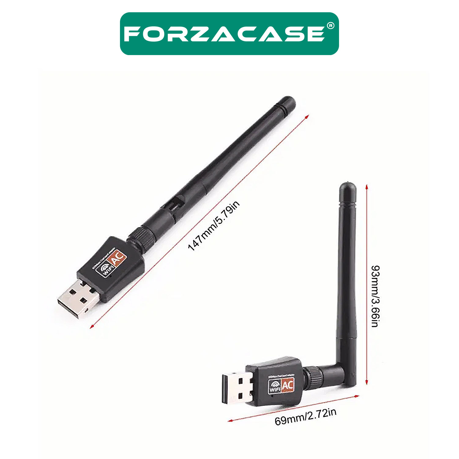 Forzacase%202.4GHz%20600%20Mbps%20USB%20Wireless%20Adaptör%20WiFi%20Anten%20-%20FC104