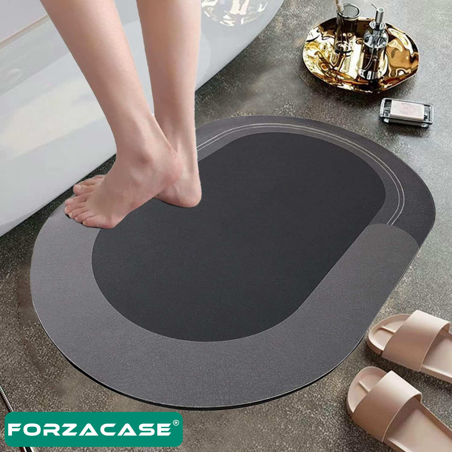 Forzacase%20Banyo%20Paspası%20Kaymaz%20Tabanlı%20Süper%20Emici%20Nappa%20Deri%20Banyo%20Abdest%20Paspası%20-%20FC121