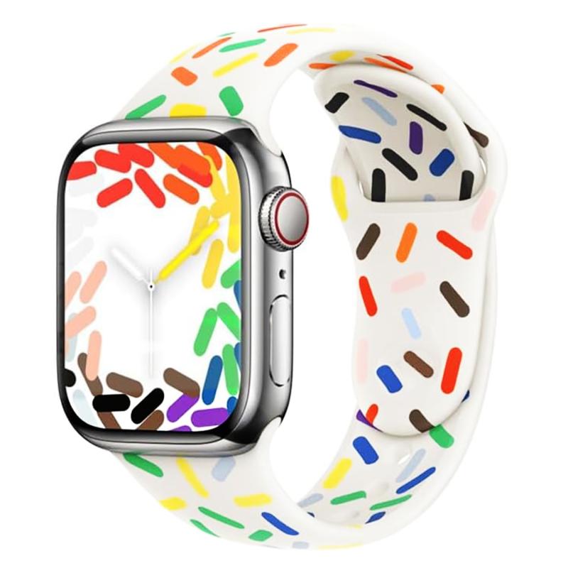 Forzacase%20Apple%20Watch%2042%20-%2044%20-%2045%20-%2049%20mm%20için%20Renkli%20Damla%20Sportif%20Silikon%20Kordon%20Kayış%20-%20FC124