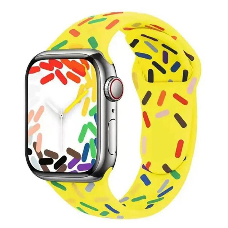 Forzacase%20Apple%20Watch%2042%20-%2044%20-%2045%20-%2049%20mm%20için%20Renkli%20Damla%20Sportif%20Silikon%20Kordon%20Kayış%20-%20FC124