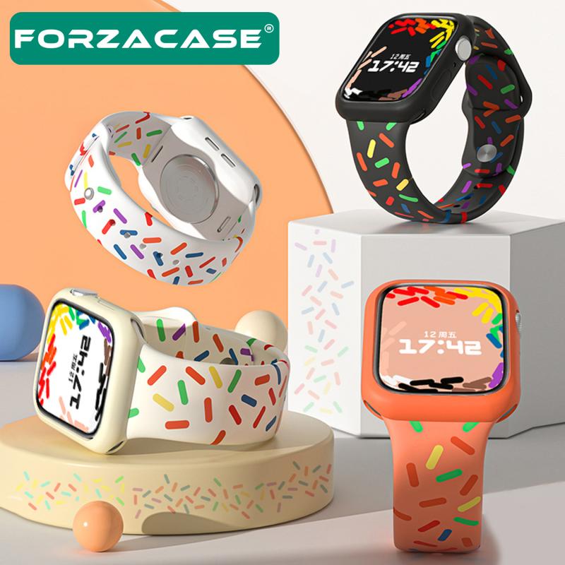 Forzacase%20Apple%20Watch%2042%20-%2044%20-%2045%20-%2049%20mm%20için%20Renkli%20Damla%20Sportif%20Silikon%20Kordon%20Kayış%20-%20FC124