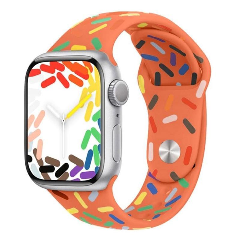 Forzacase%20Apple%20Watch%2038%20-%2040%20-%2041%20mm%20için%20Renkli%20Damla%20Sportif%20Silikon%20Kordon%20Kayış%20-%20FC124