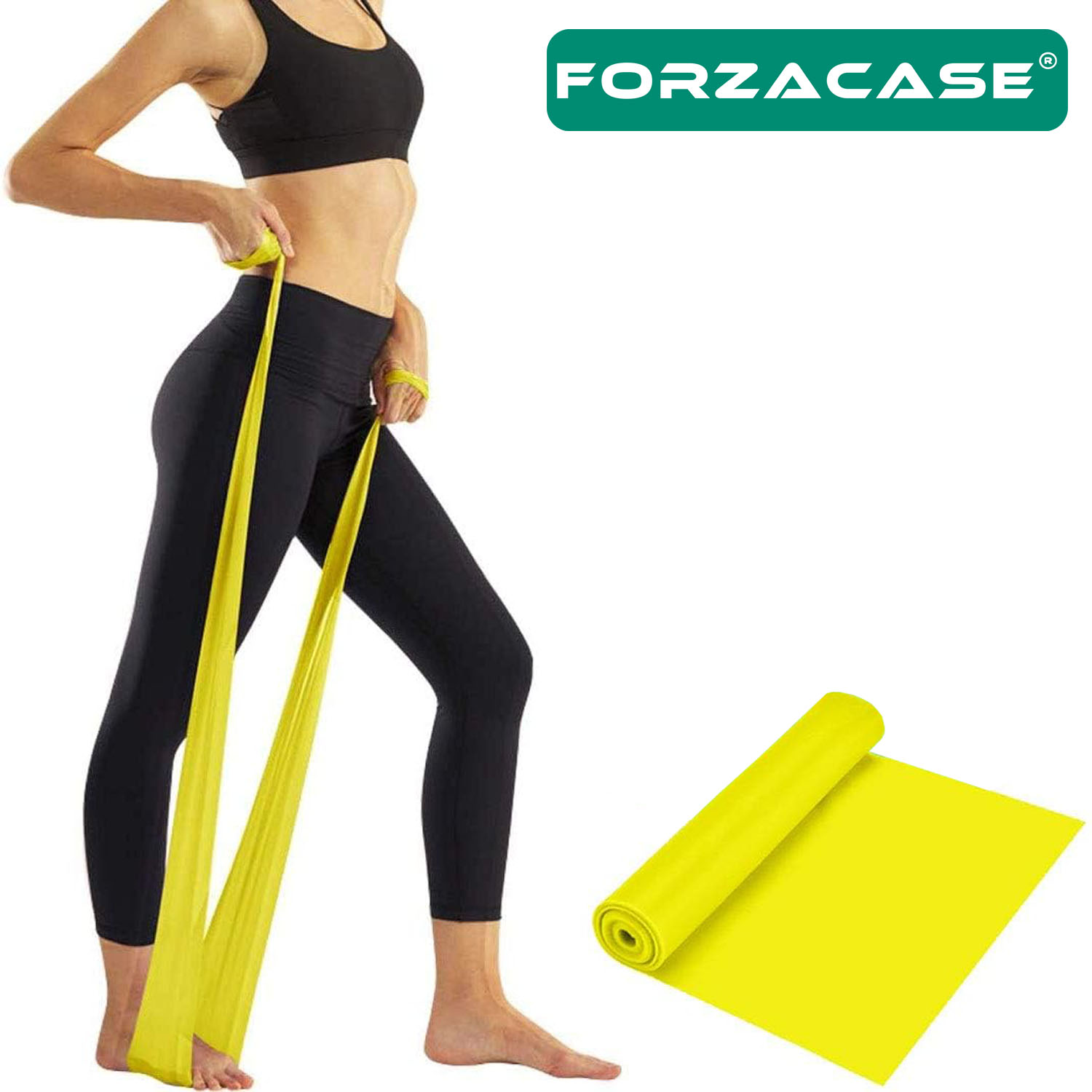 Forzacase%20Sarı%20Pilates%20Lastiği%20Kolay%20Direnç%20Yoga%20Bandı%20Egzersiz%20Lastiği%20120cm%20-%20FC136